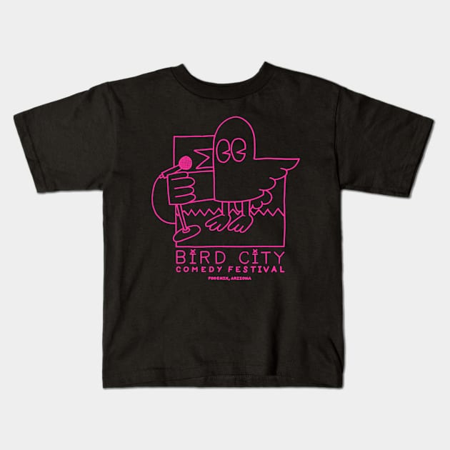 Logo #2 in Hot Pink Kids T-Shirt by BirdCityComedyFestival